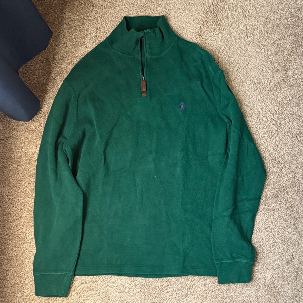 Ralph Lauren Forest Green Zip-Up Sweater